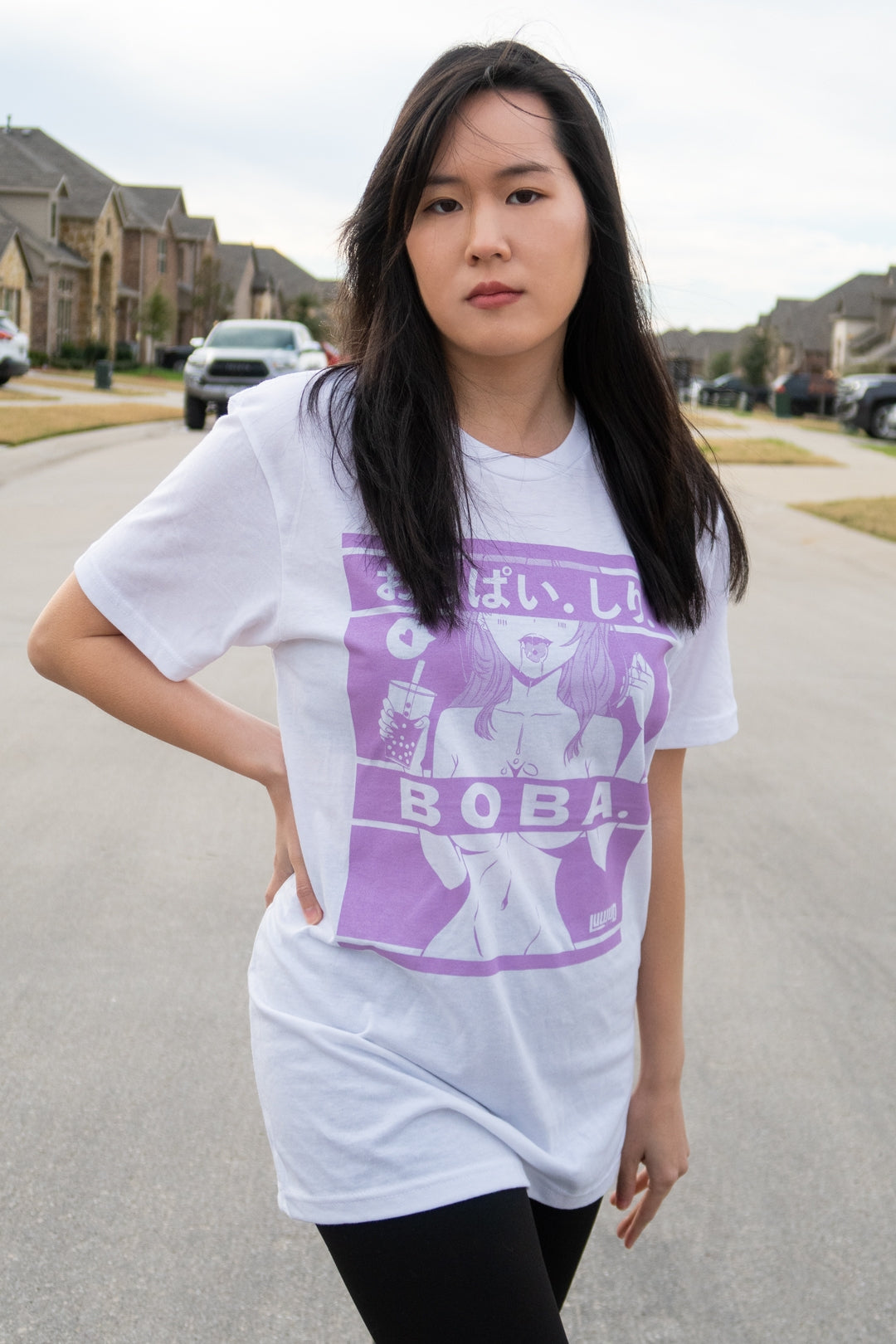Boobs. Booty. Boba. White T-shirt
