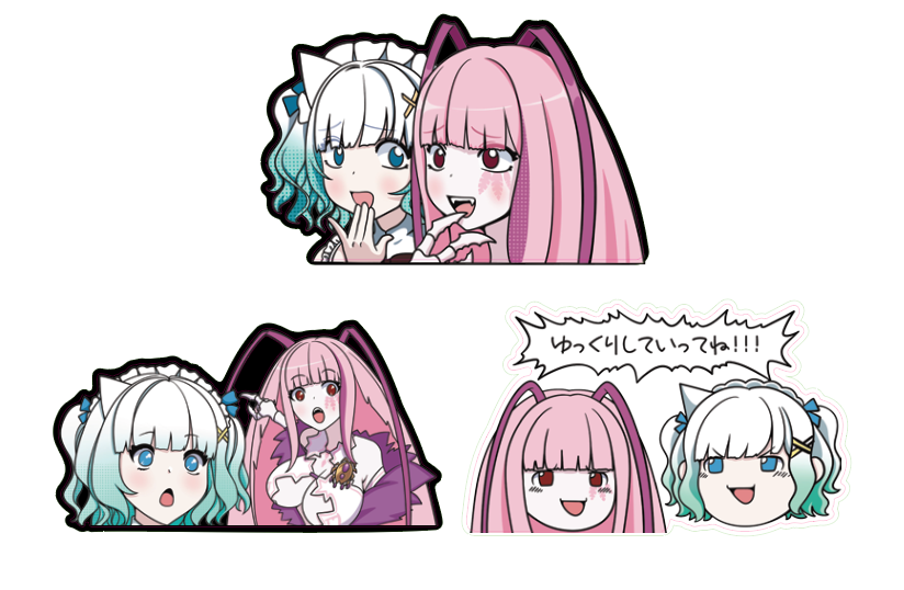 Matara Kan and Maid Mint Fantôme Stickers