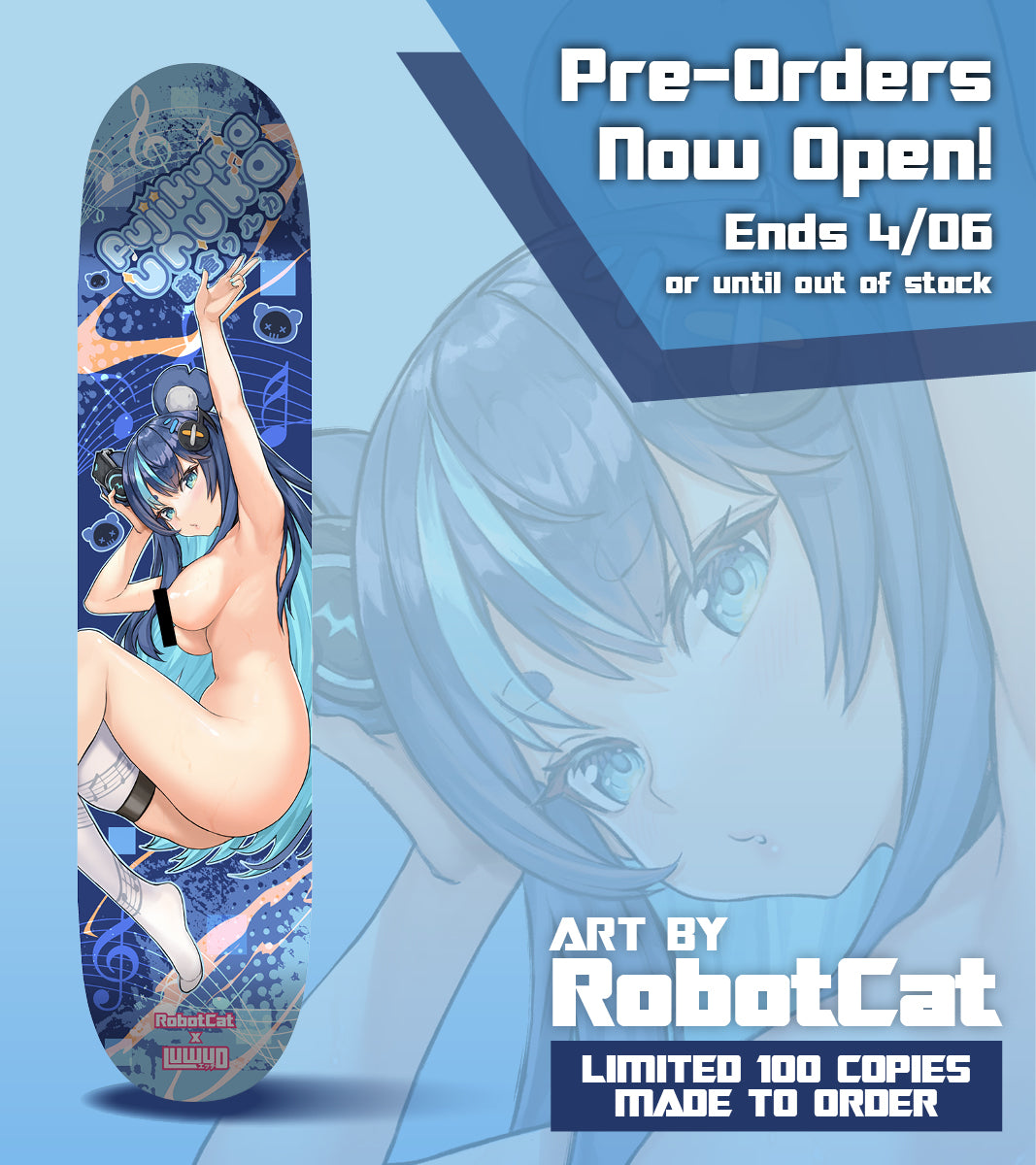 RobotCat x luwud: Fujikura Uruka Skate Deck