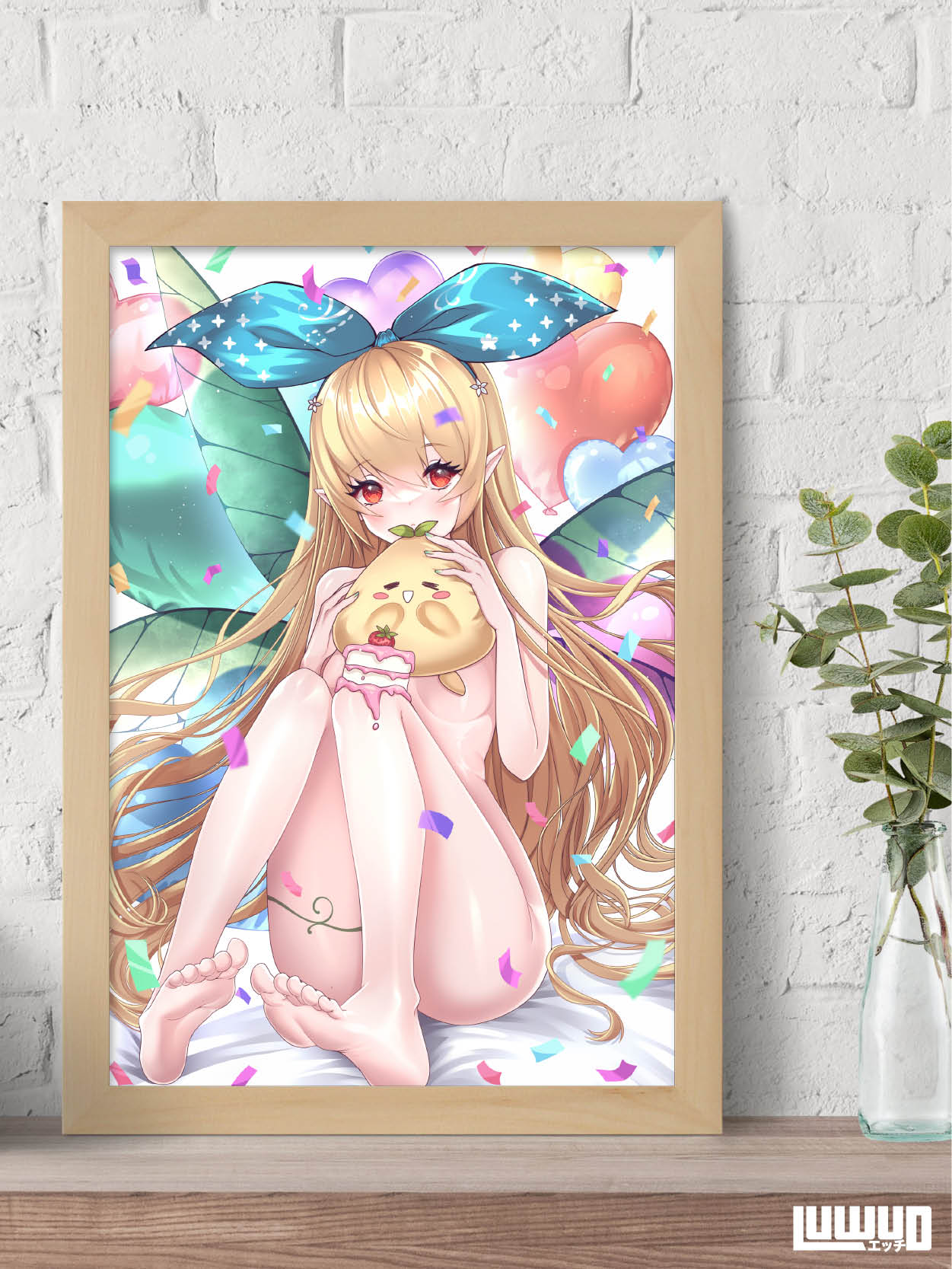 Niji: Pomu Rainpuff Birthday Suit 11x17 Print