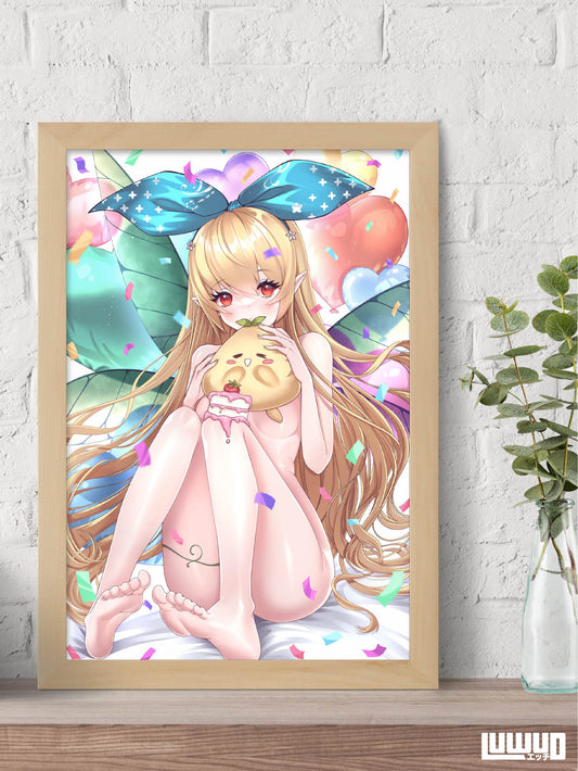 Niji: Pomu Rainpuff Birthday Suit 11x17 Print