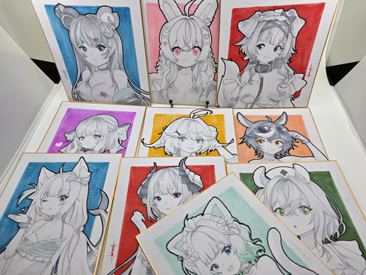 [LIMITED] Hand-Drawn Shikishi Boards 8"x7" (May)